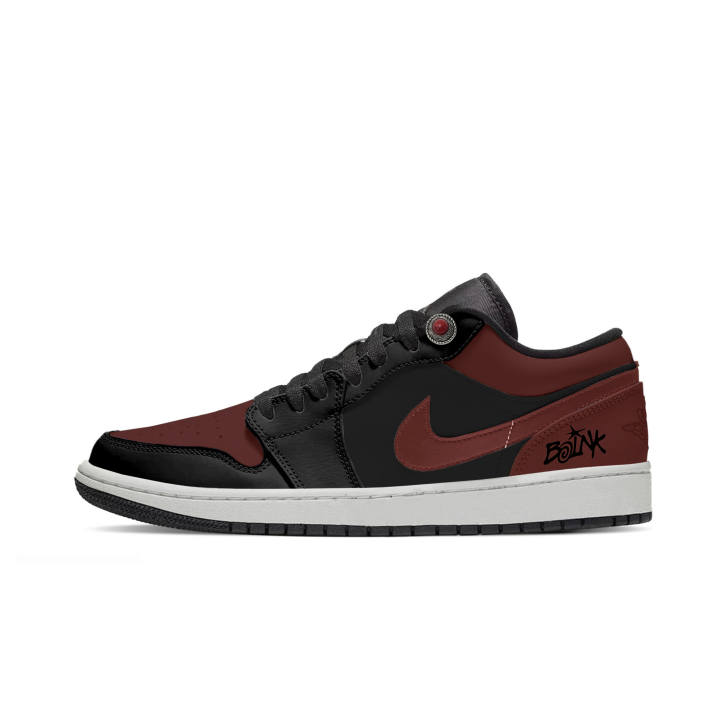 Jordan Jordan Air Jordan 1 Black Red Forbidden Wear Leather Abrasion Resistant Abrasion Resistant Low top