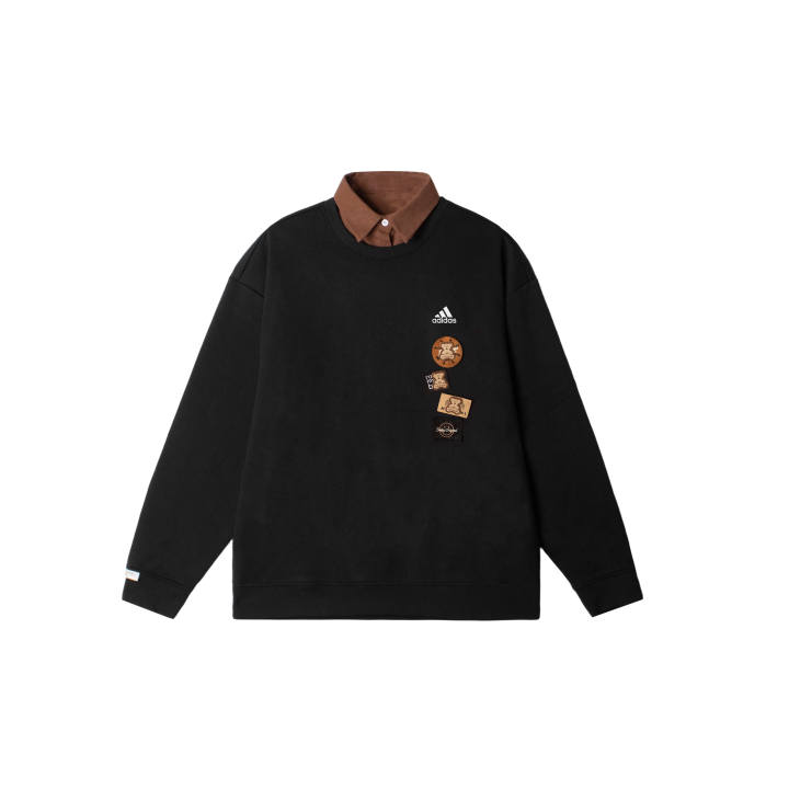 Adidas Adidas LABEL Sweatshirts Unisex Black Lapel Moderate