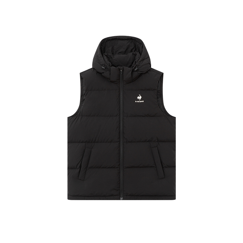 Le Coq Sportif Down Vests Unisex Black Hooded Lightweight Other