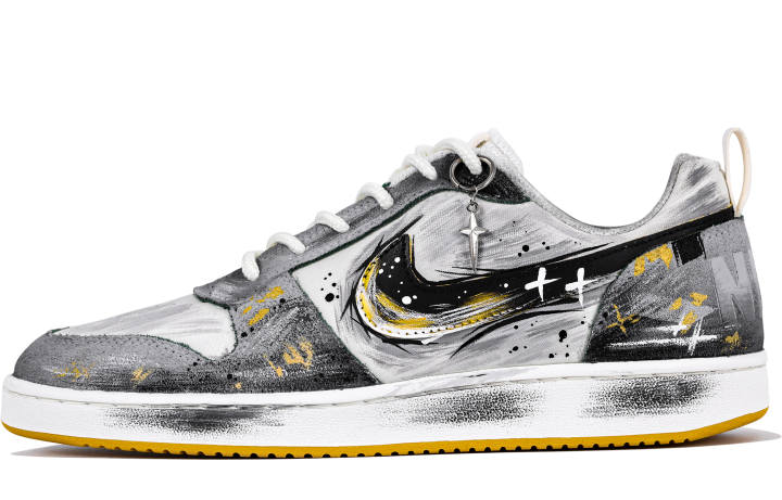 Nike Nike Court Borough Van Star, Bohemian, Sun God, Design Feel, Gold Foil Distressed Leather Abrasion Resistant Low top