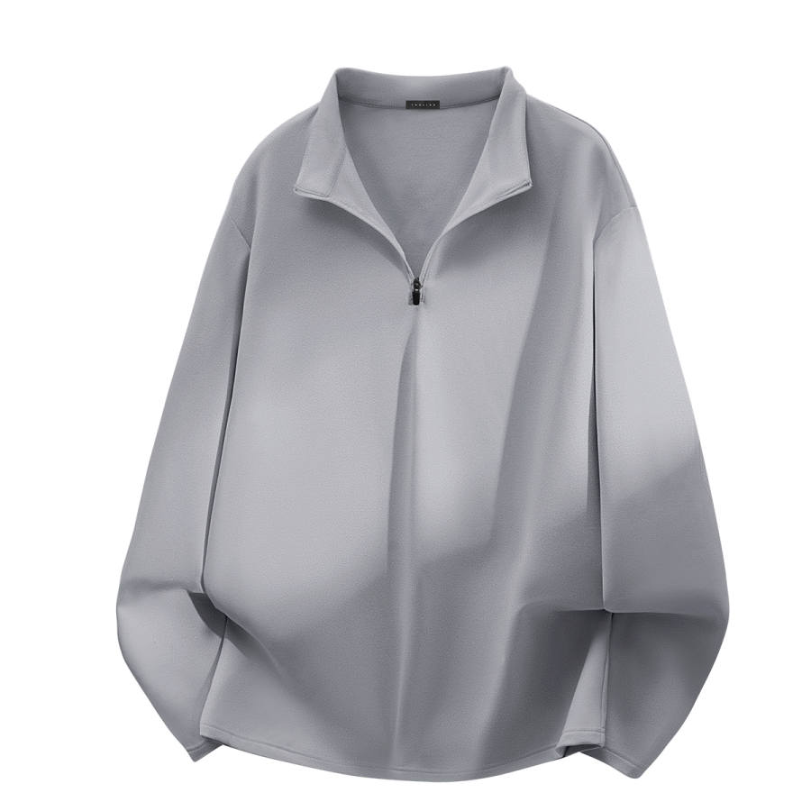 Tonlion T Shirts Unisex Stand Collar Thickened And Fleece Lined Straight Fit