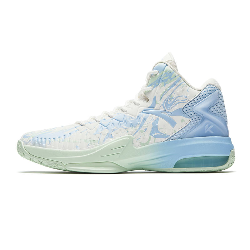 Anta KT3 High top Basketball Shoes Men's Papyrus White/Light Pink Blue