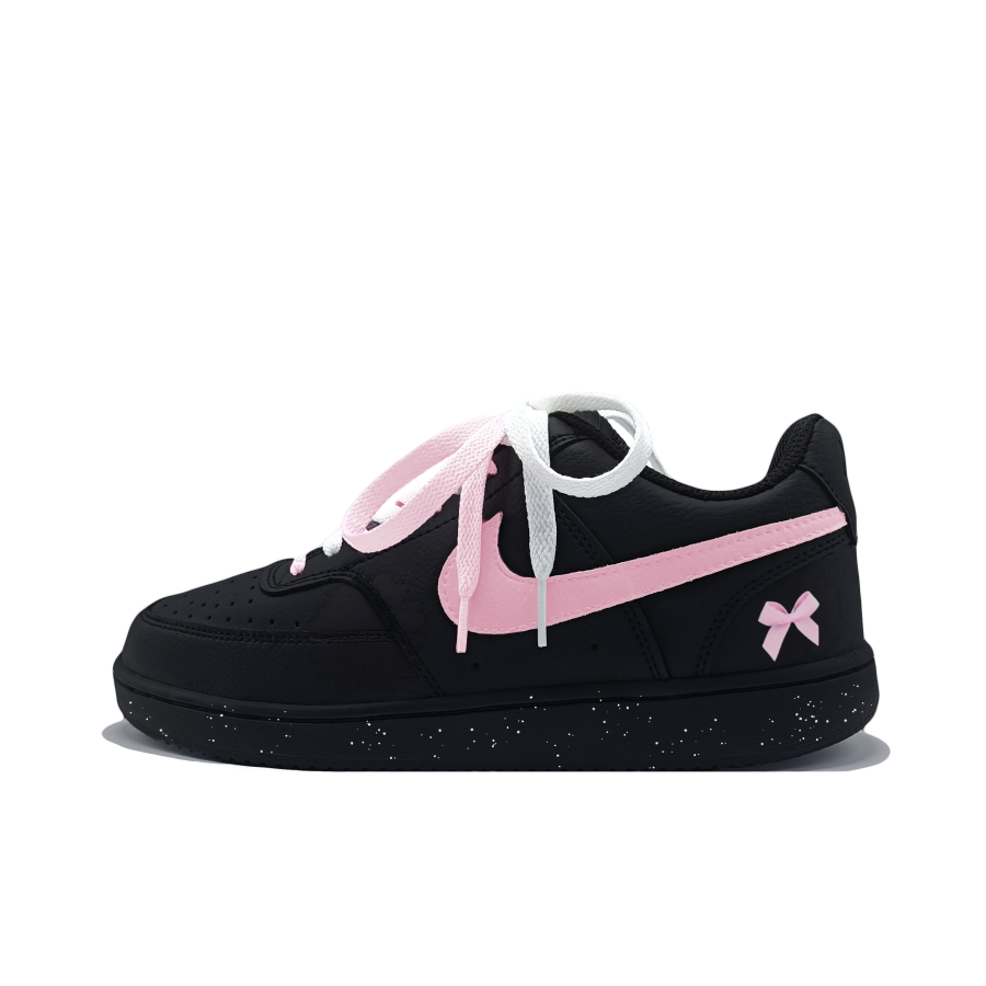 Nike Nike Court Vision Butterfly Fluttering Abrasion Resistant Low top Skateboard Shoes Unisex Black Pink