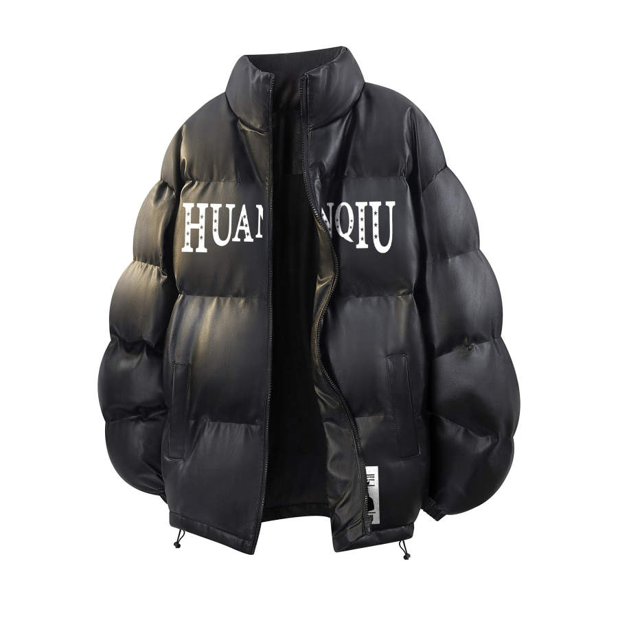 HUANQIU Puffer Jackets Unisex Stand Collar Thickened Padded Puffer Jacket