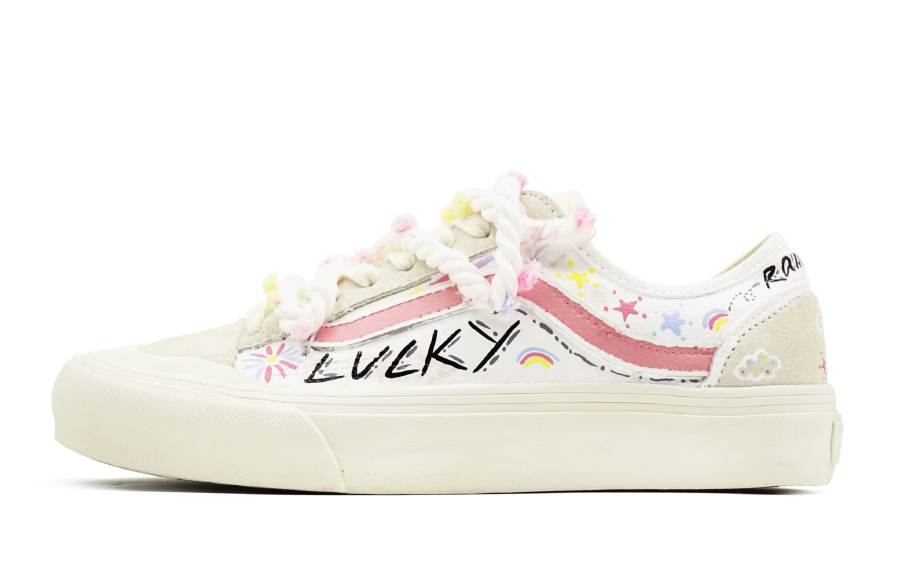 Vans Style 136 Trendy Toy Collection, Frosty Snow, Lucky Heart Wear resistant And Lightweight Low top Skateboard Shoes
