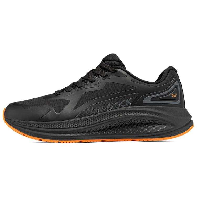 361° Cushioning, Wear Resistant Low top Training Running Shoes Men's Black Orange