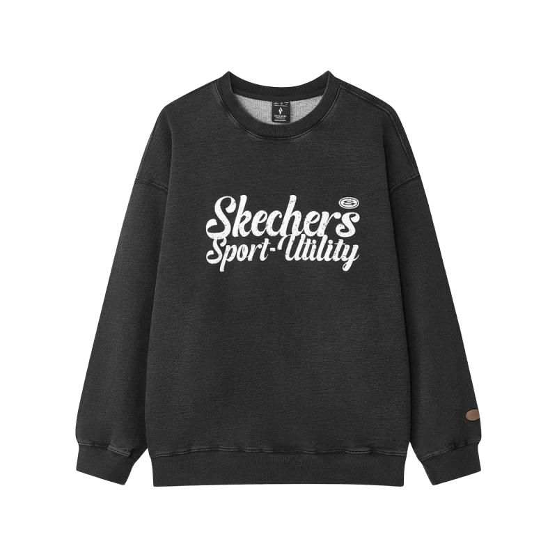 Skechers Sweatshirt Unisex Denim Distressed Gray