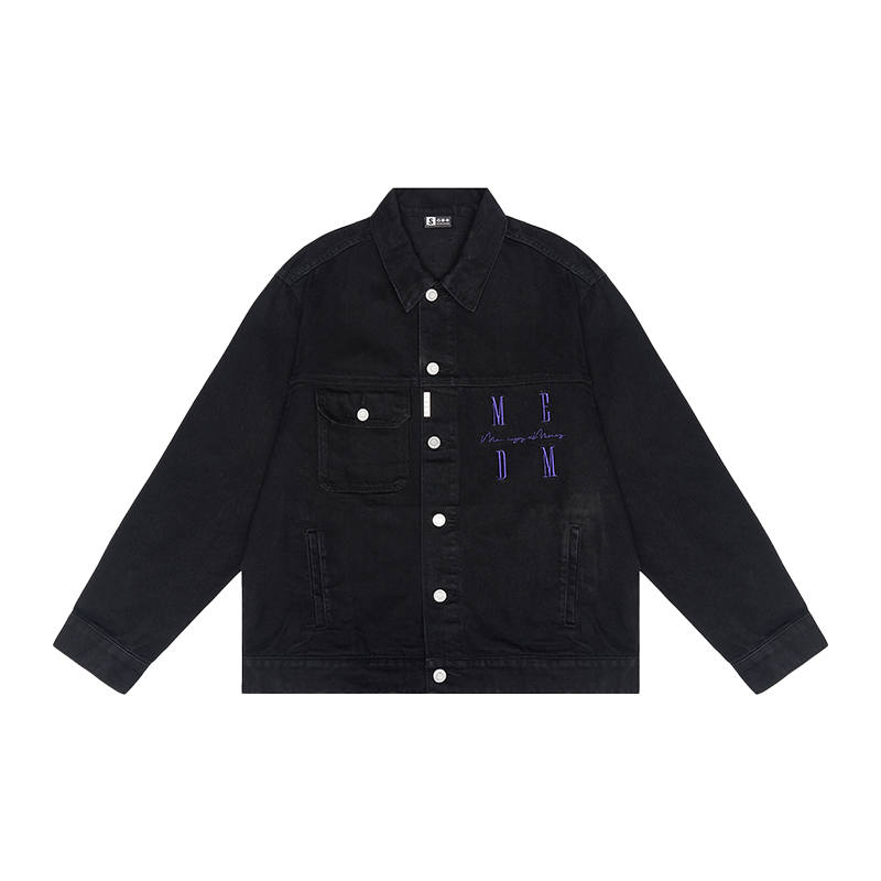 MEDM MEDM Denim Jackets Unisex Lapel Moderate Straight Fit