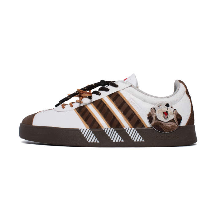 Adidas Adidas VL COURT 2.0 Firefly Forest, Otter's Secret Leather Low top Skateboard Shoes Unisex White Brown
