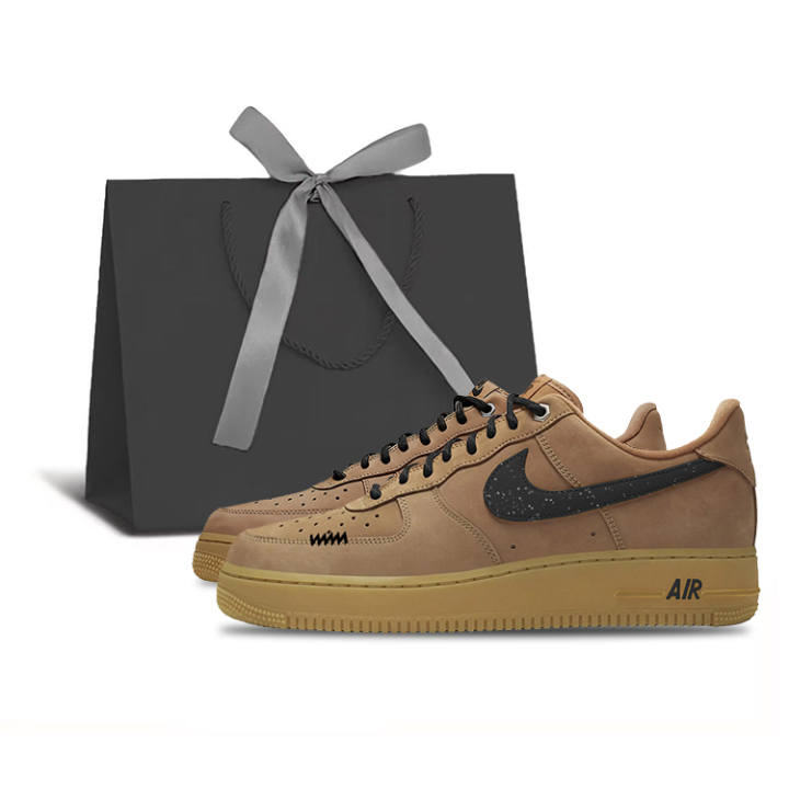 Nike Nike Air Force 1 Starry Night, Shopping Bag, Air Force 1 Abrasion Resistant Low top Skateboard Shoes Unisex Brown