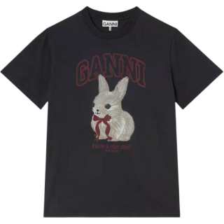 Ganni Bunny Print Cotton T-Shirt