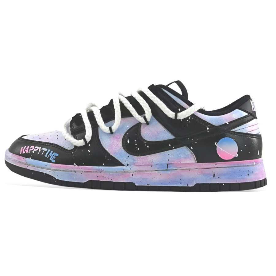 Nike Nike Dunk Happiness Planet Abrasion Resistant Abrasion Resistant Low top Skateboard Shoes Unisex Blue Pink