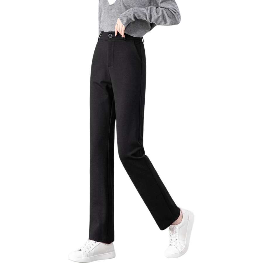 BALENO Casual Pants Women's Thickened And Fleece Lined Straight Fit Pants