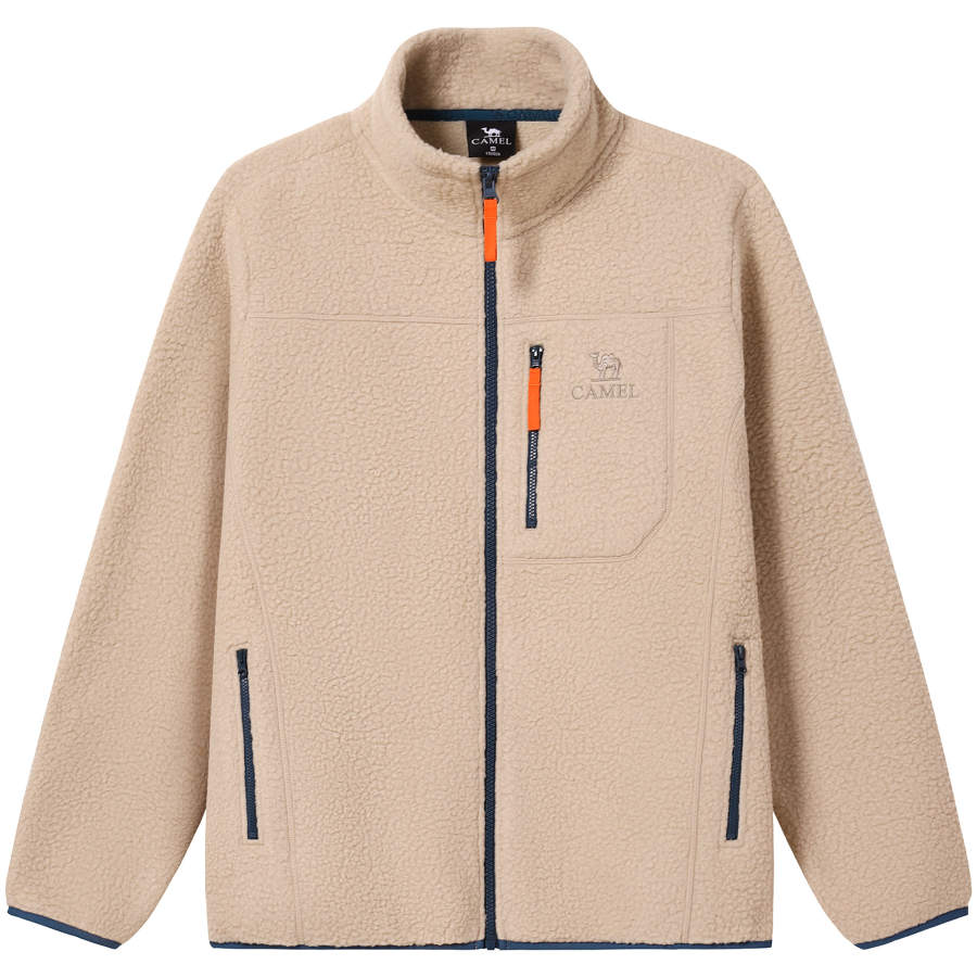 CAMEL CAMEL Velvet Jackets Unisex Stand Collar Thickened