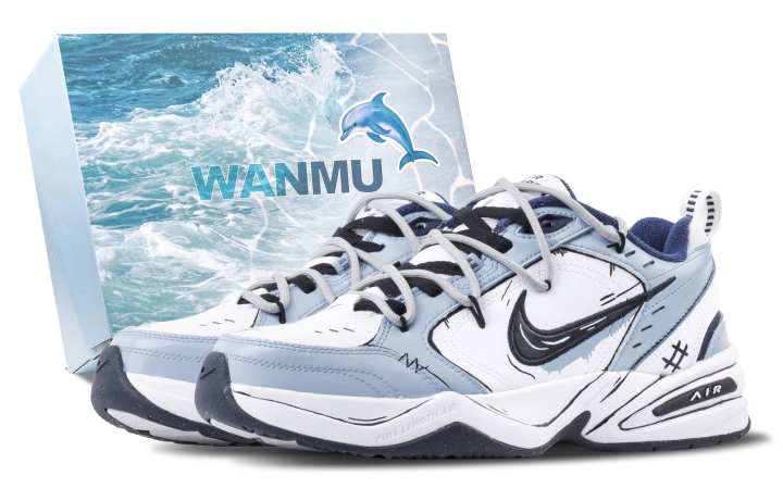 Nike Nike Air Monarch 4 Wave Island Wind Low top Chunky Sneakers Unisex White Blue