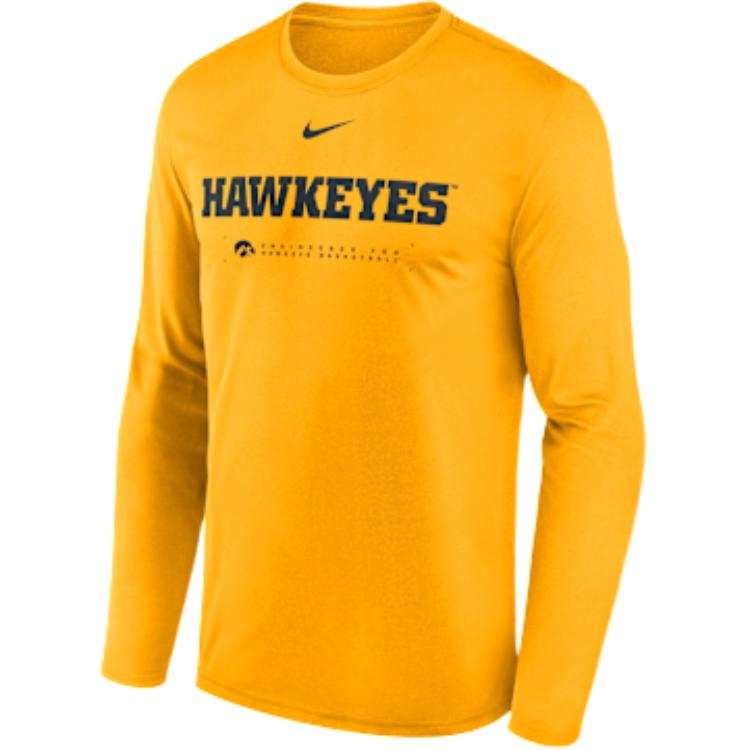 Nike Nike Iowa Courtside Basketball Shootaround Legend Men's Nike Dri-FIT College Long-Sleeve T-Shirt
