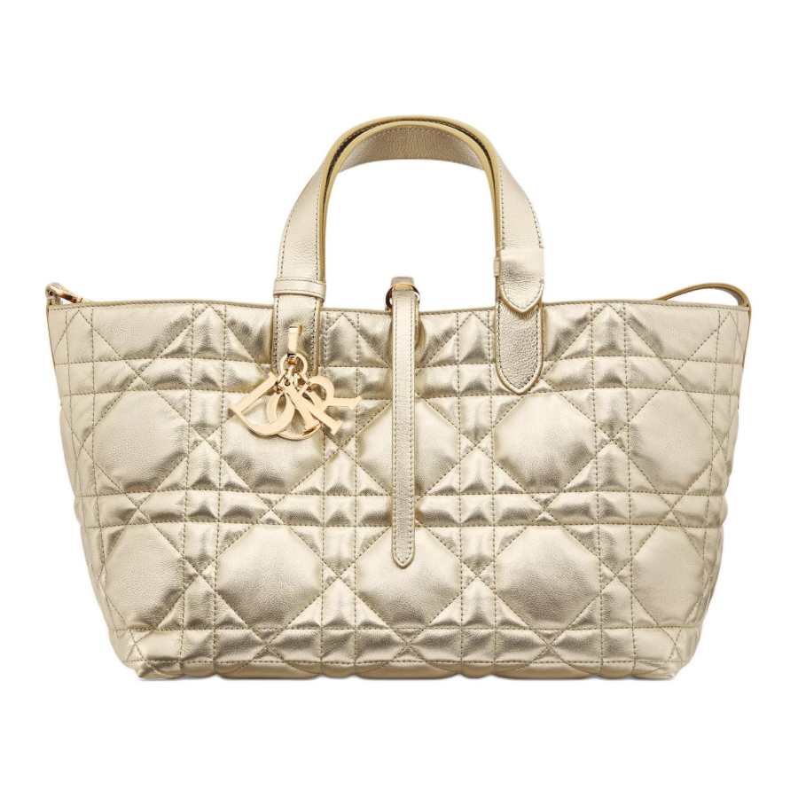 DIOR Toujours Calfskin Native Bag, One Shoulder Handbag Medium Women's Gold