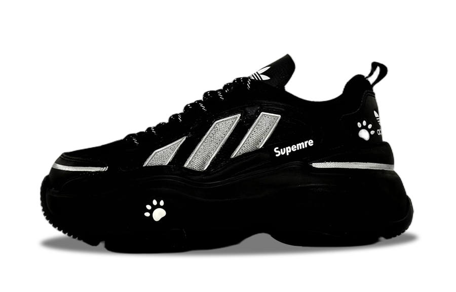 Adidas Originals OZGAIA Silver Flash Abrasion Resistant Abrasion Resistant Low top Chunky Sneakers Unisex Black