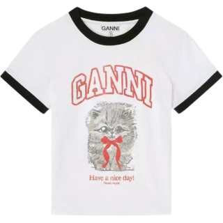 Ganni Cropped Kitty T-Shirt
