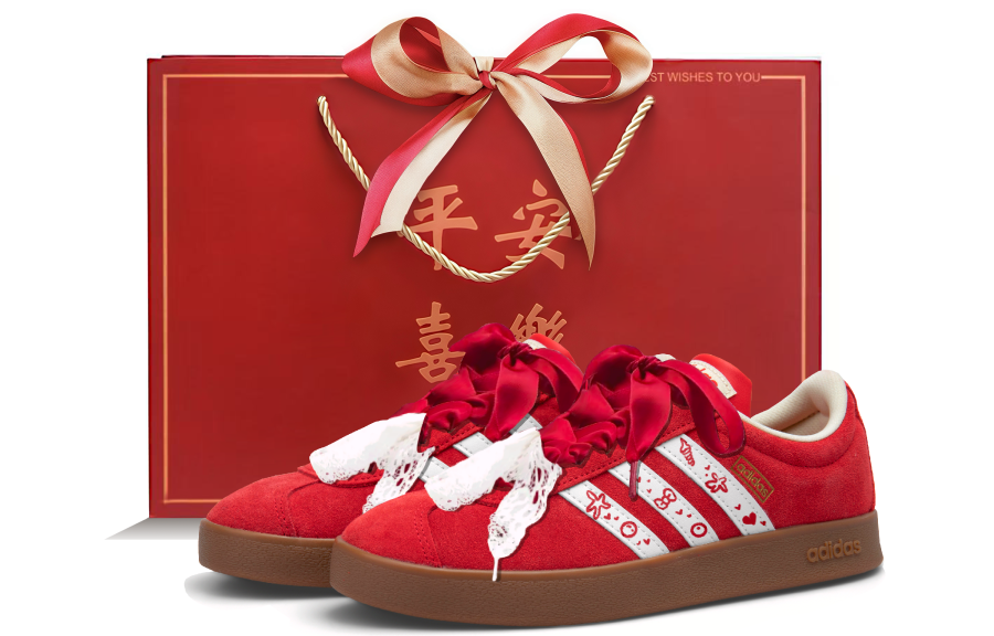 Adidas Adidas Vl Court Classic Low top Skateboard Shoes Unisex Red