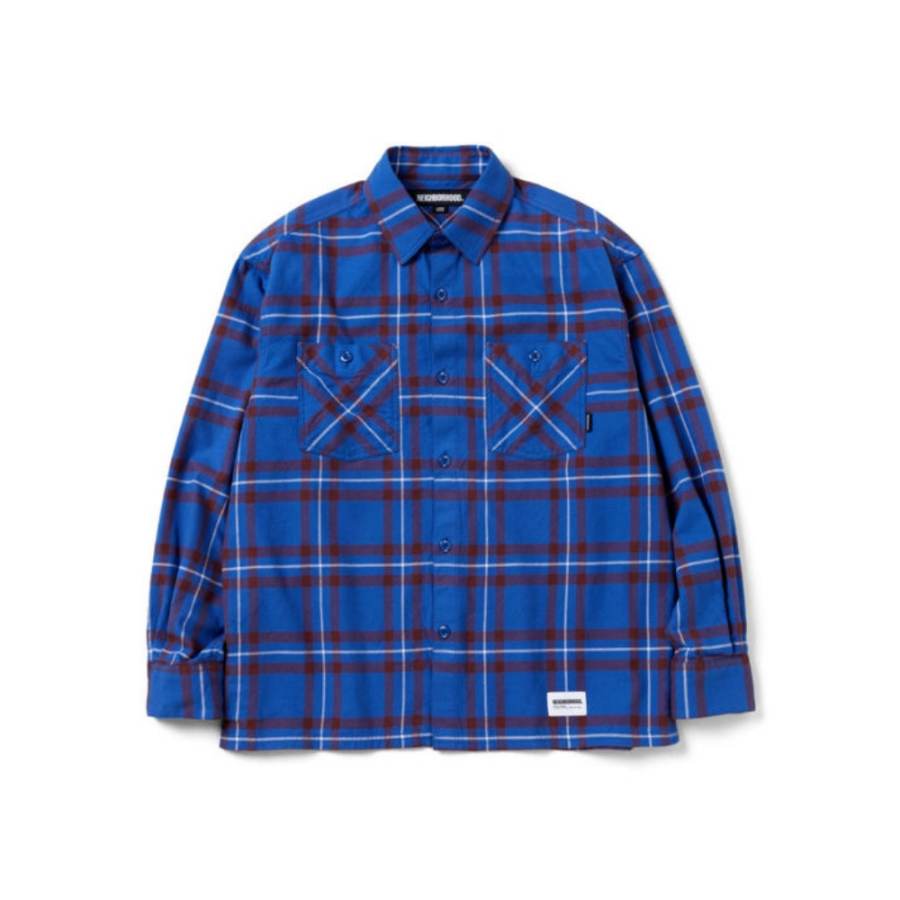 NEIGHBORHOOD Shirts Men's Blue Lapel Moderate Other