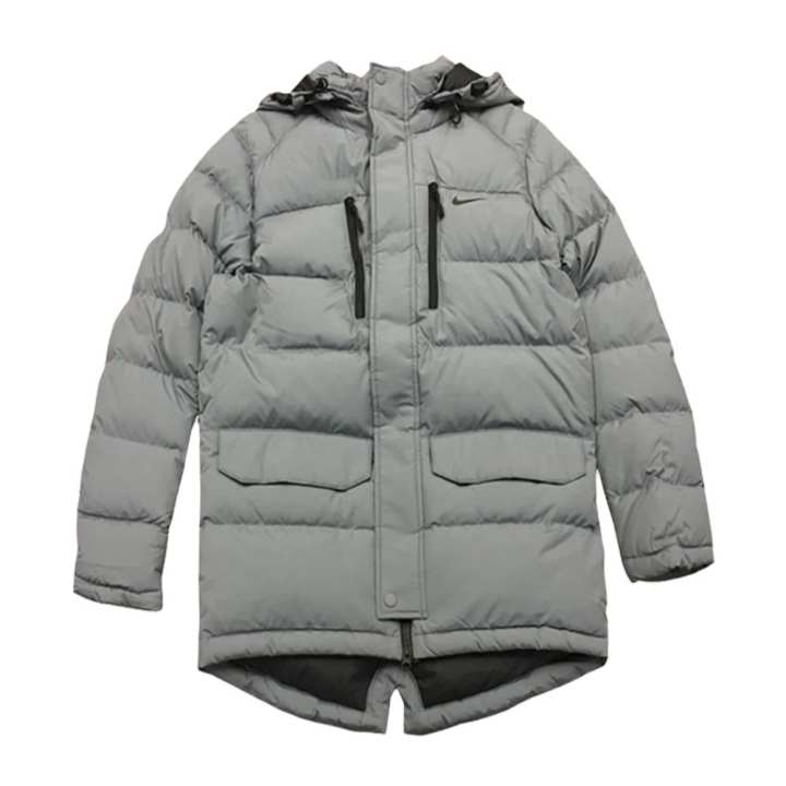 Nike Nike Down Jackets Men's Gray Hooded Moderate