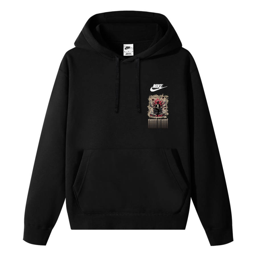 Nike Nike Sportswear Club Fleece Lined Fleece Satwan Dice King Plush Thermal Pullover Hooded Sports Sweatshirt Unisex Black