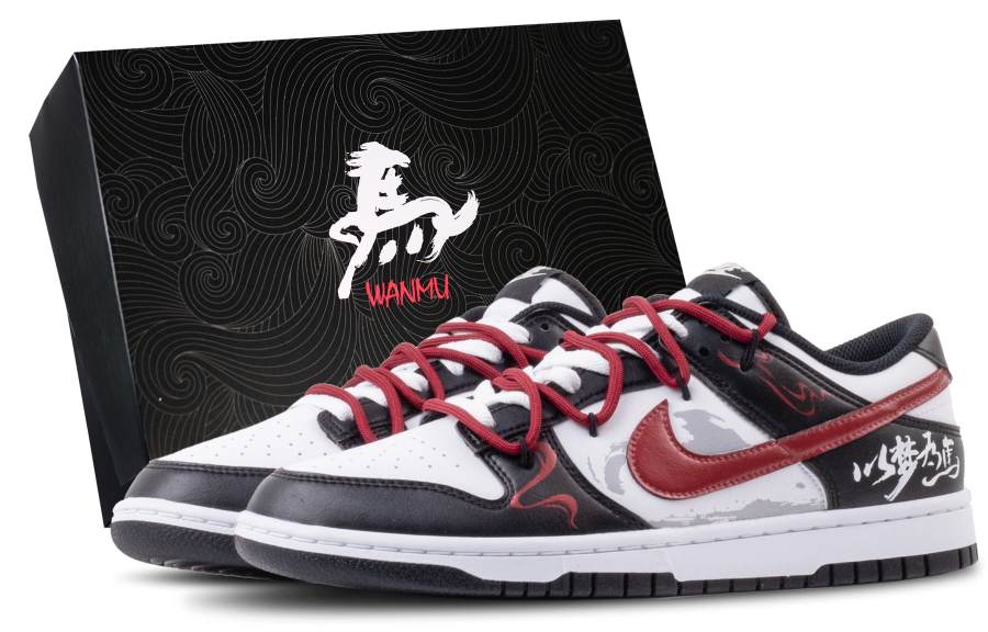 Nike Nike Dunk Dream As A Horse Abrasion Resistant Balance Low top Skateboard Shoes Unisex Black Red