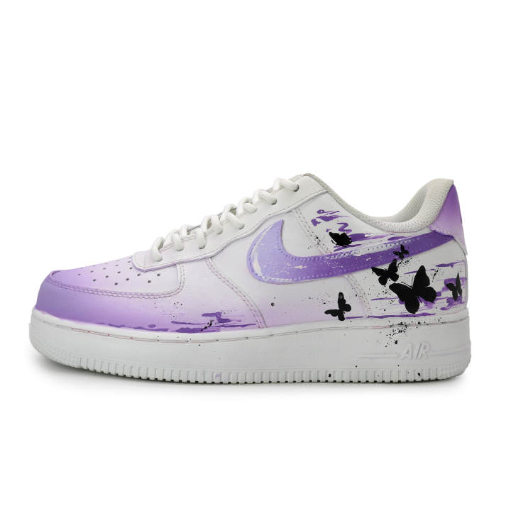 Nike Nike Air Force 1 Phantom Butterfly Leather Coverage Abrasion Resistant Support Low top Skateboard Shoes Unisex Violet