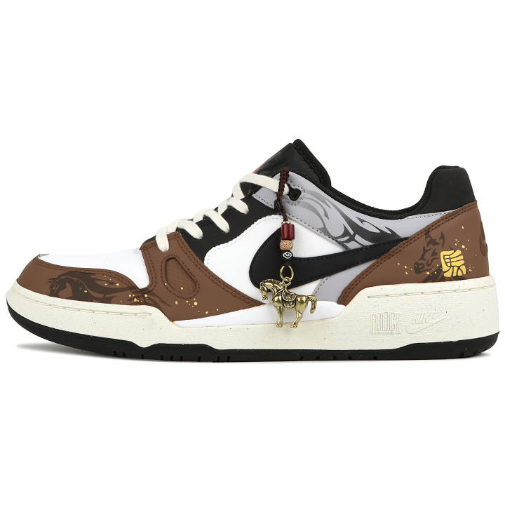 Nike Nike Full Force Abrasion Resistant Low top Skateboard Shoes Unisex White Brown Black