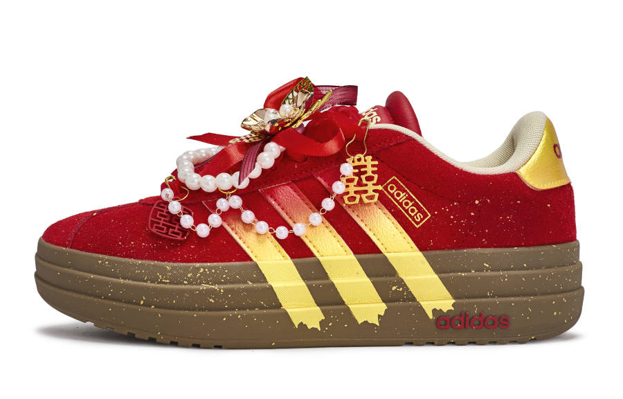 Adidas Adidas VL Court Bold Walking Planet, Time Passes Calmly Low top Skateboard Shoes Unisex Red Gold