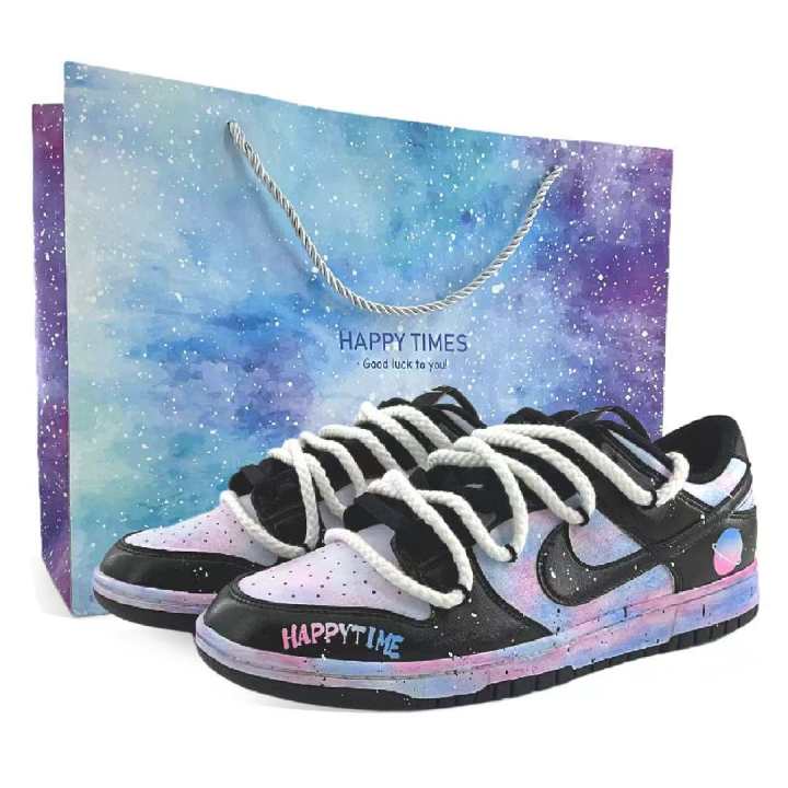 Nike Nike Dunk Abrasion Resistant Low top Skateboard Shoes Unisex Blue Pink
