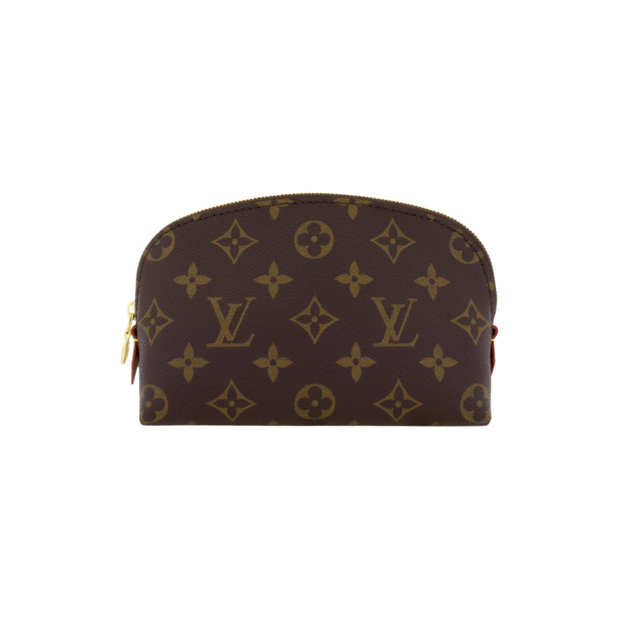 LOUIS VUITTON Canvas Makeup Bag Dome Bag Clutch Women's Umber