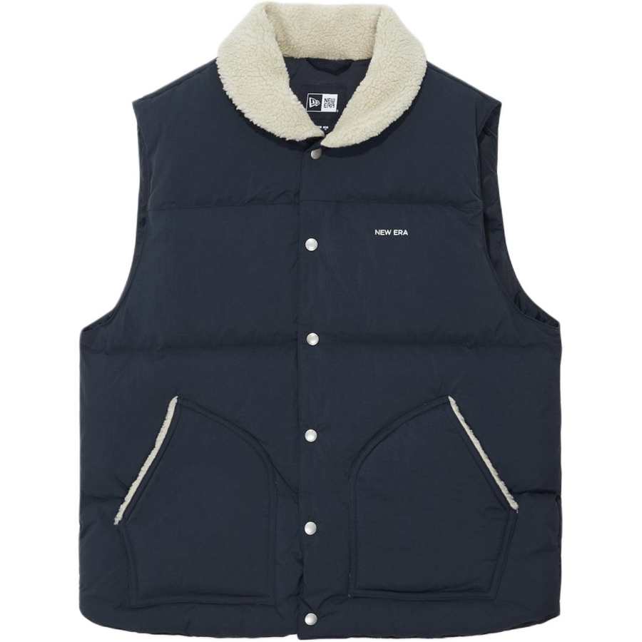 New Era Down Vests Unisex Navy Blue Draped Neckline Moderate Other