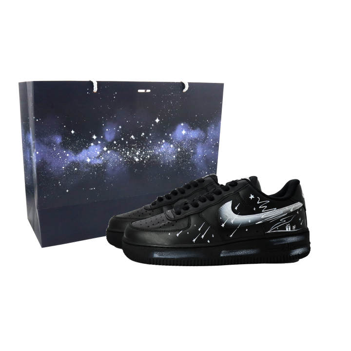Nike Nike Air Force 1 Night Sky Celebration Leather Abrasion Resistant Low top Skateboard Shoes Unisex White