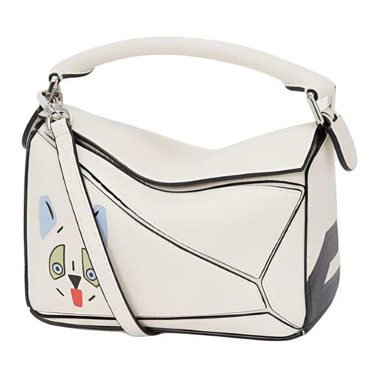 LOEWE Puzzle Calfskin Handbag Mini Women's Soft White