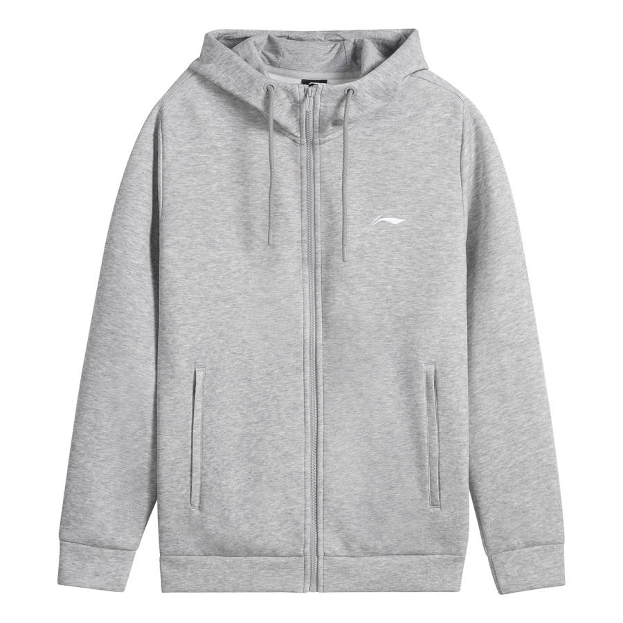 Li-Ning Li Ning Sweatshirts Men's Heather Gray Hooded Moderate Regular