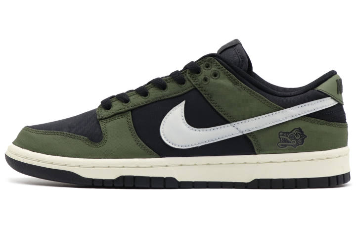 Nike Nike Dunk Dragon Scales Abrasion Resistant Low top Skateboard Shoes Unisex Black Green