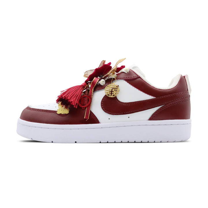 Nike Nike Court Borough 2 Happy Union Lightweight Low top Skateboard Shoes Unisex Red White