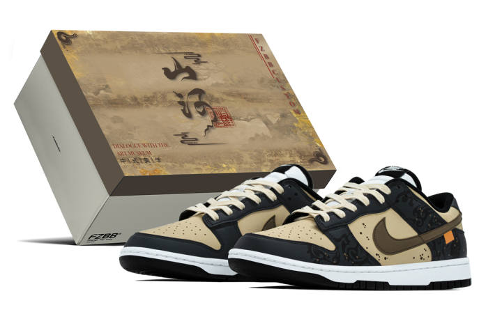 Nike Nike Dunk Box, Ink Dyed Abrasion Resistant Abrasion Resistant Low top Skateboard Shoes Men's Black Brown