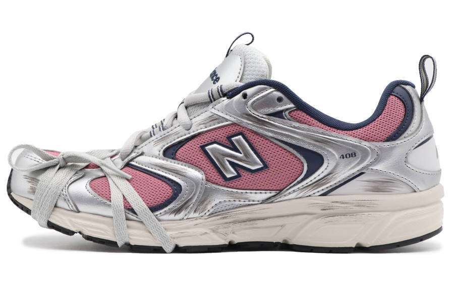 New Balance New Balance 408 Cushioning Abrasion Resistant Support Height Increasing Running Shoes Unisex Pink Silver