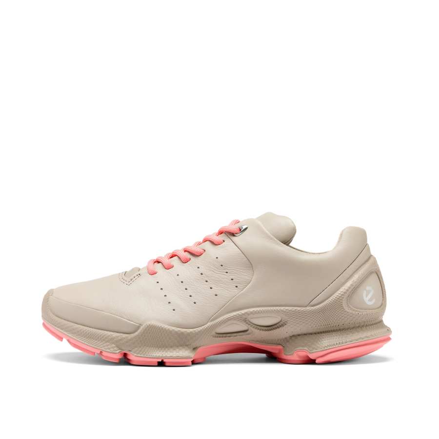 Ecco SS26 Walking C Women's Shoes Collection Cow Leather Low top Casual Shoes Women's Warm Beige Brown/Coral Red 800463