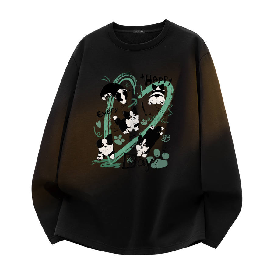 Tonlion T Shirts Unisex Crew Neck Thickened And Fleece Lined Straight Fit