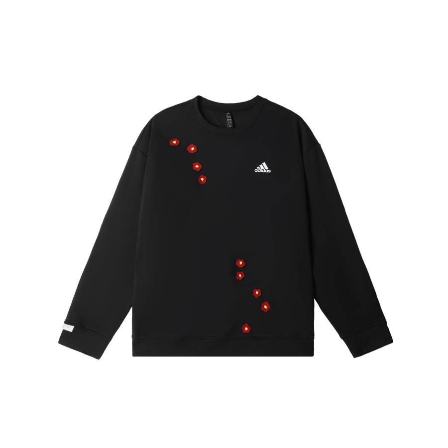 Adidas Adidas LABEL Sweatshirts Unisex Black Crew Neck Moderate Regular