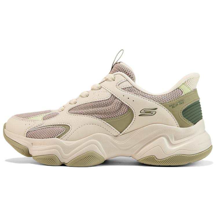 Skechers DLITES Abrasion Resistant Low top Chunky Sneakers Women's Brown Green