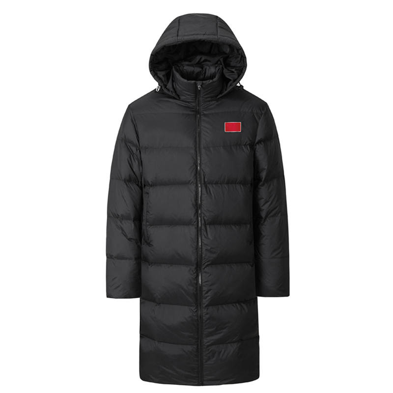 PEAK PEAK Down Jackets Men's Black National Flag Design Hooded Thickened Down Coat