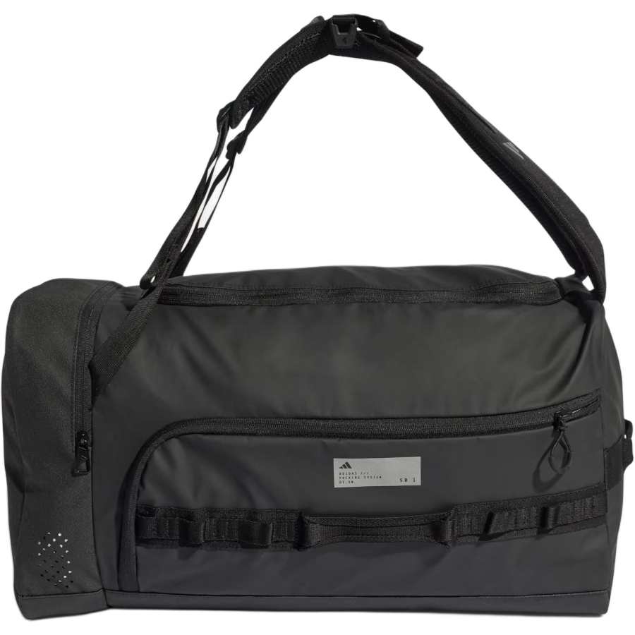 Adidas Adidas 50L Polyurethane Travel Bag Unisex Black & Reflective Silver