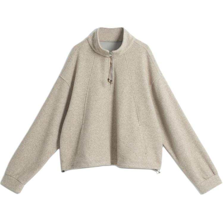 Cotton Gene Sweatshirts Women's Oat Turtleneck Moderate Cardigan