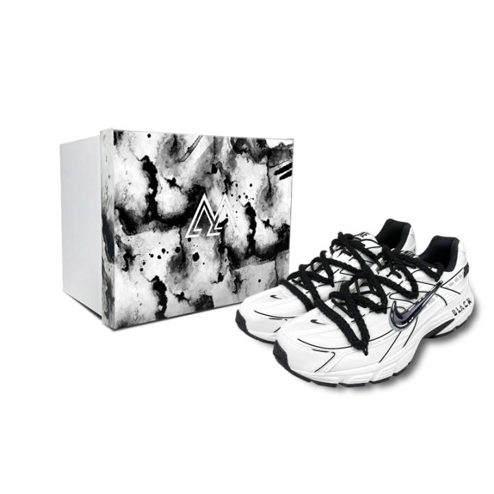 Nike Nike Initiator Cushioning Breathable Support Low top Casual City Commuting Running Shoes Men's Black White