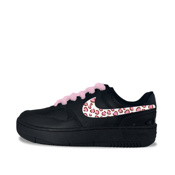 Nike Nike Gamma Force Velvet Pink Leopard Abrasion Resistant Low top Skateboard Shoes Unisex Black